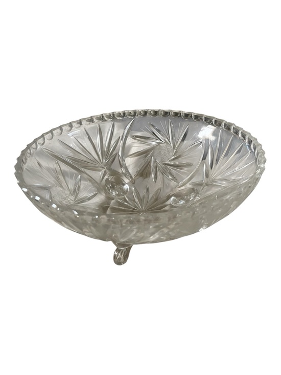 Other - Vintage Czech Bohemian Crystal Footed Bowl